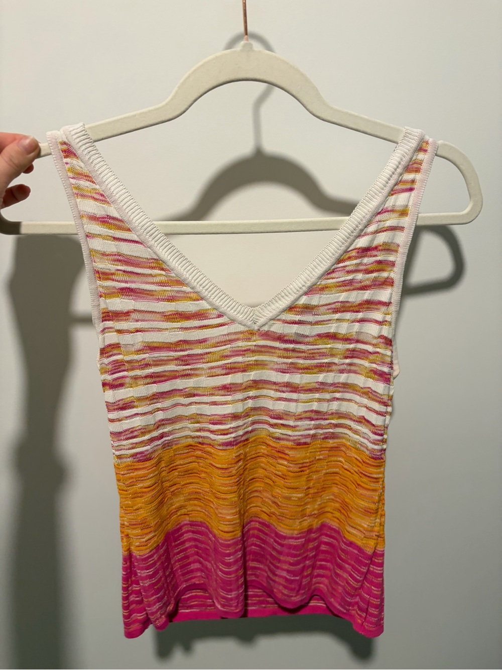 Missoni Multicolor Knit Tank Top Pink Orange White | Size S